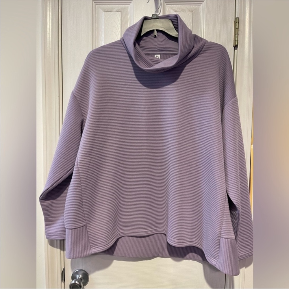 RBX Lavender Ribbed Cowl Neck Sweater